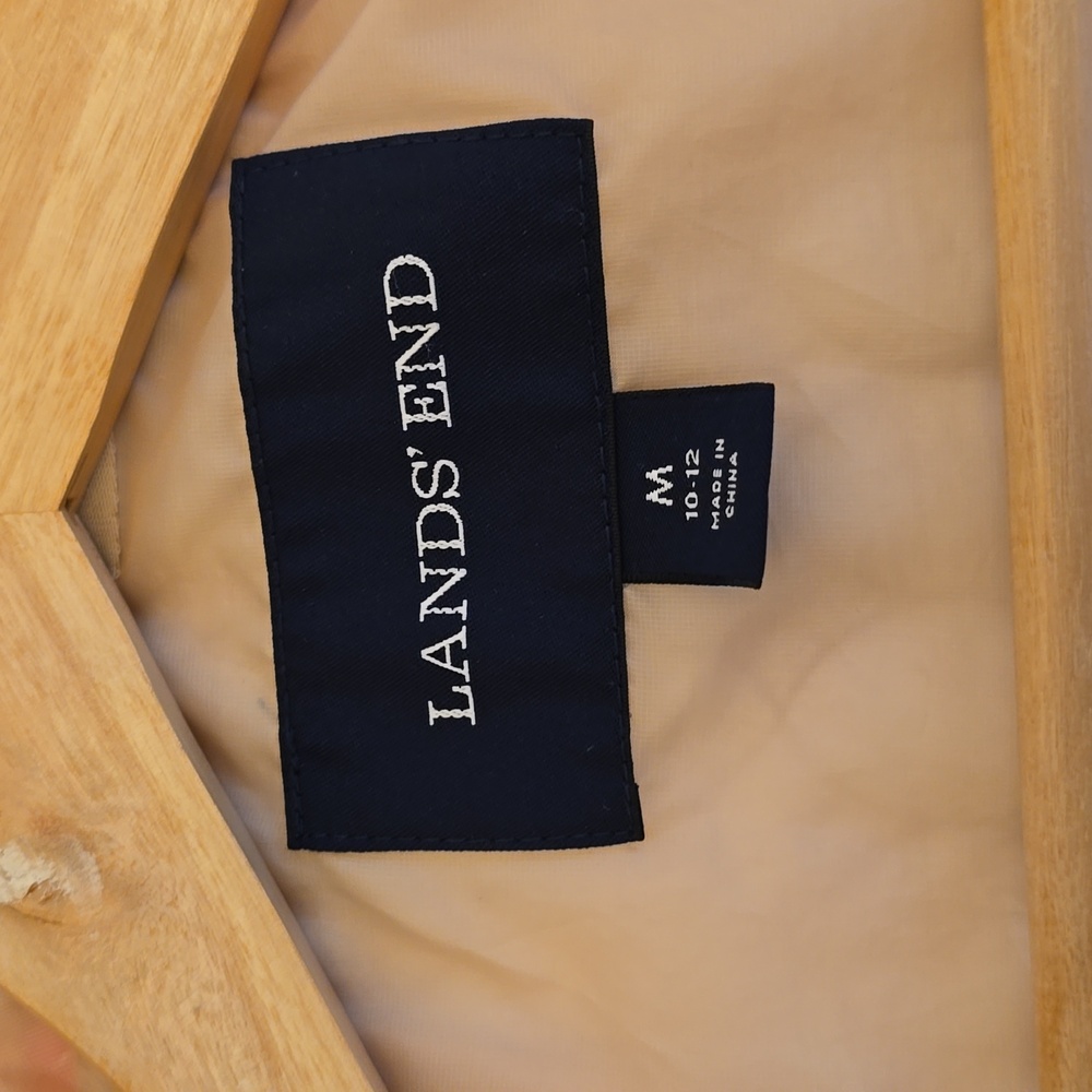 Lands' End Women's Quilted Floral Jacket Lightweight Coat  Ivory Green SZ Medium - Picture 13 of 15